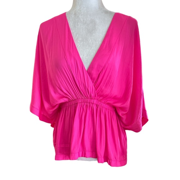 NWT Mustard Seed Here With You Hot Pink Kimono Sleeve Blouse - S - Picture 2 of 13